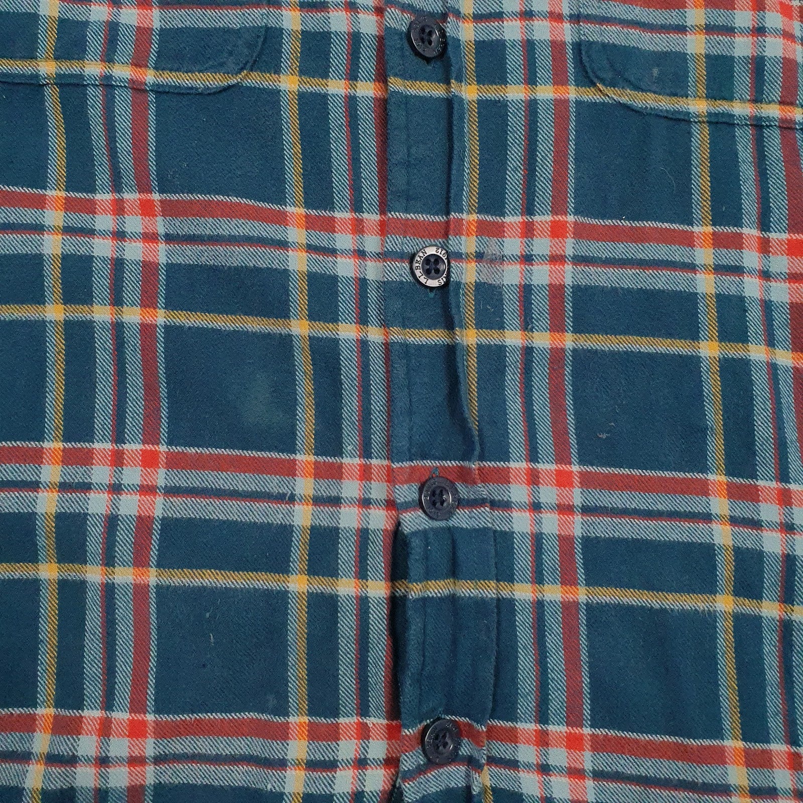 Mens Blue L.L.Bean Flannel  Coat