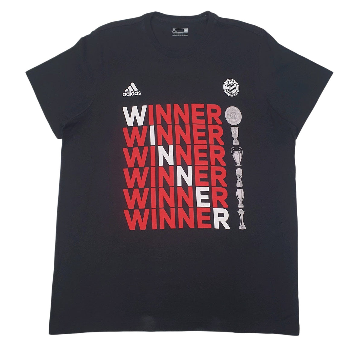 Mens Black Adidas FC Bayern Munchen Short Sleeve T Shirt