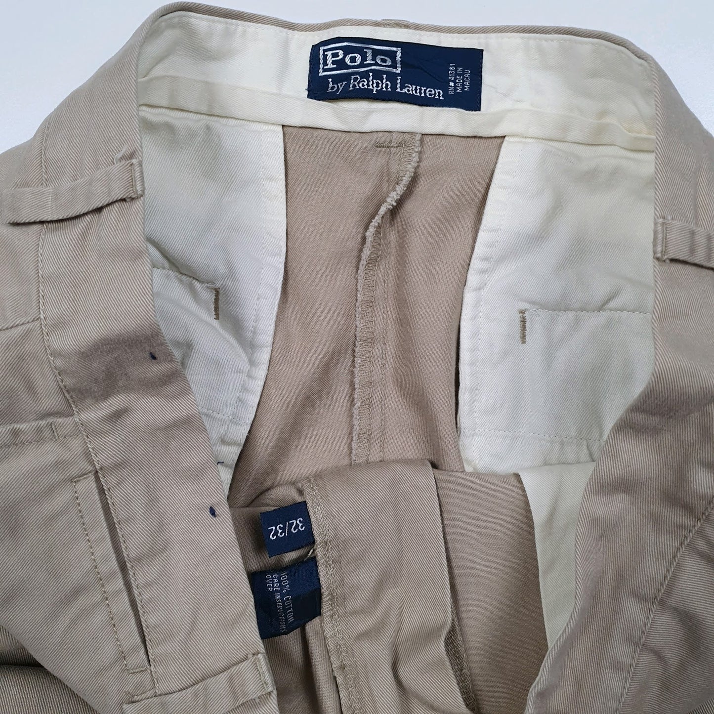 Mens Beige Polo Ralph Lauren Vintage 90s  Trousers