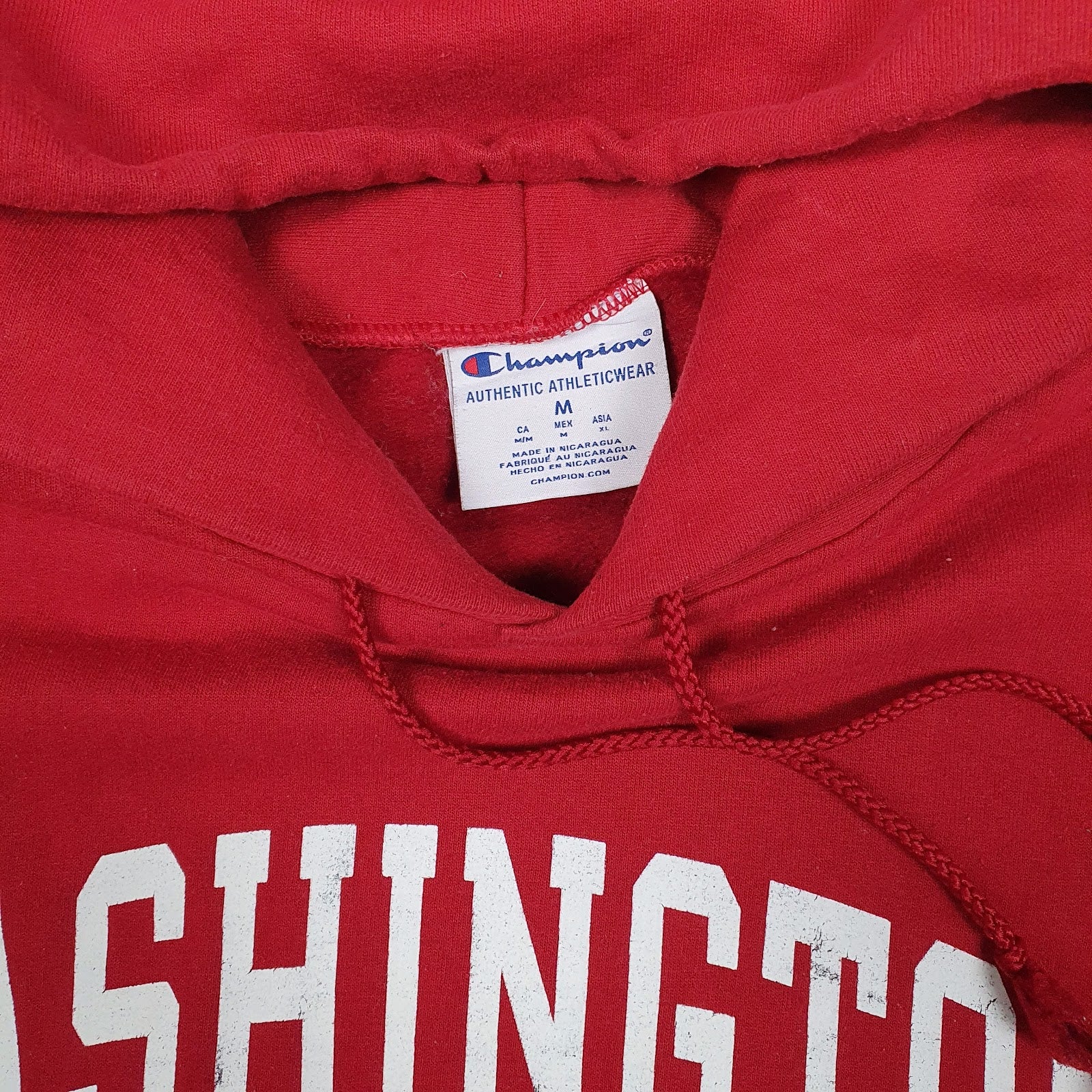 Mens Red Champion Washington State Cougars Hoodie Jumper