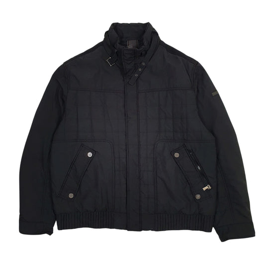 Mens Black Trussardi Quilted Padded Windbreaker  Coat
