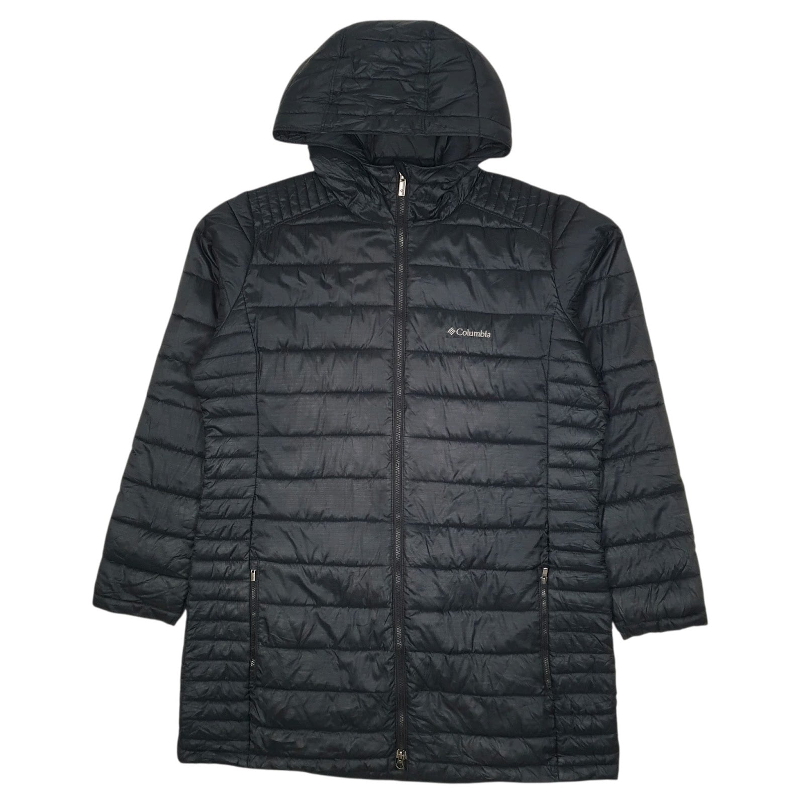 Womens Black Columbia Sportswear Company Parka Longline Trench Crewneck Coat