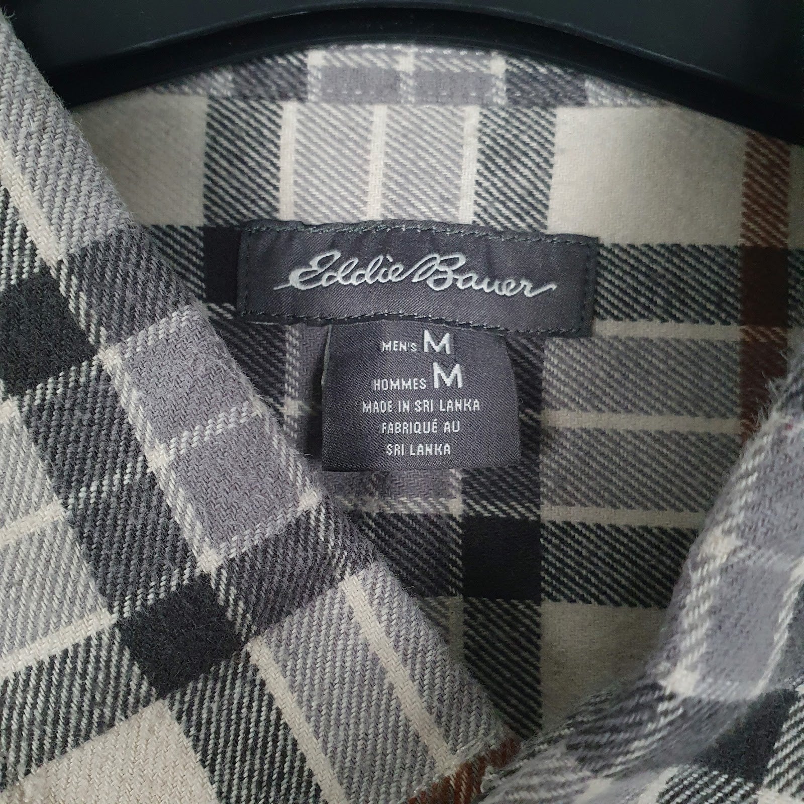 Mens Grey Eddie Bauer Flannel  Shirt