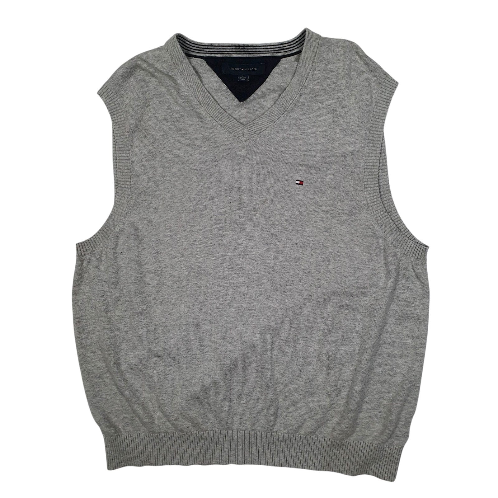 Mens Grey Tommy Hilfiger Lightweight Vest Jumper