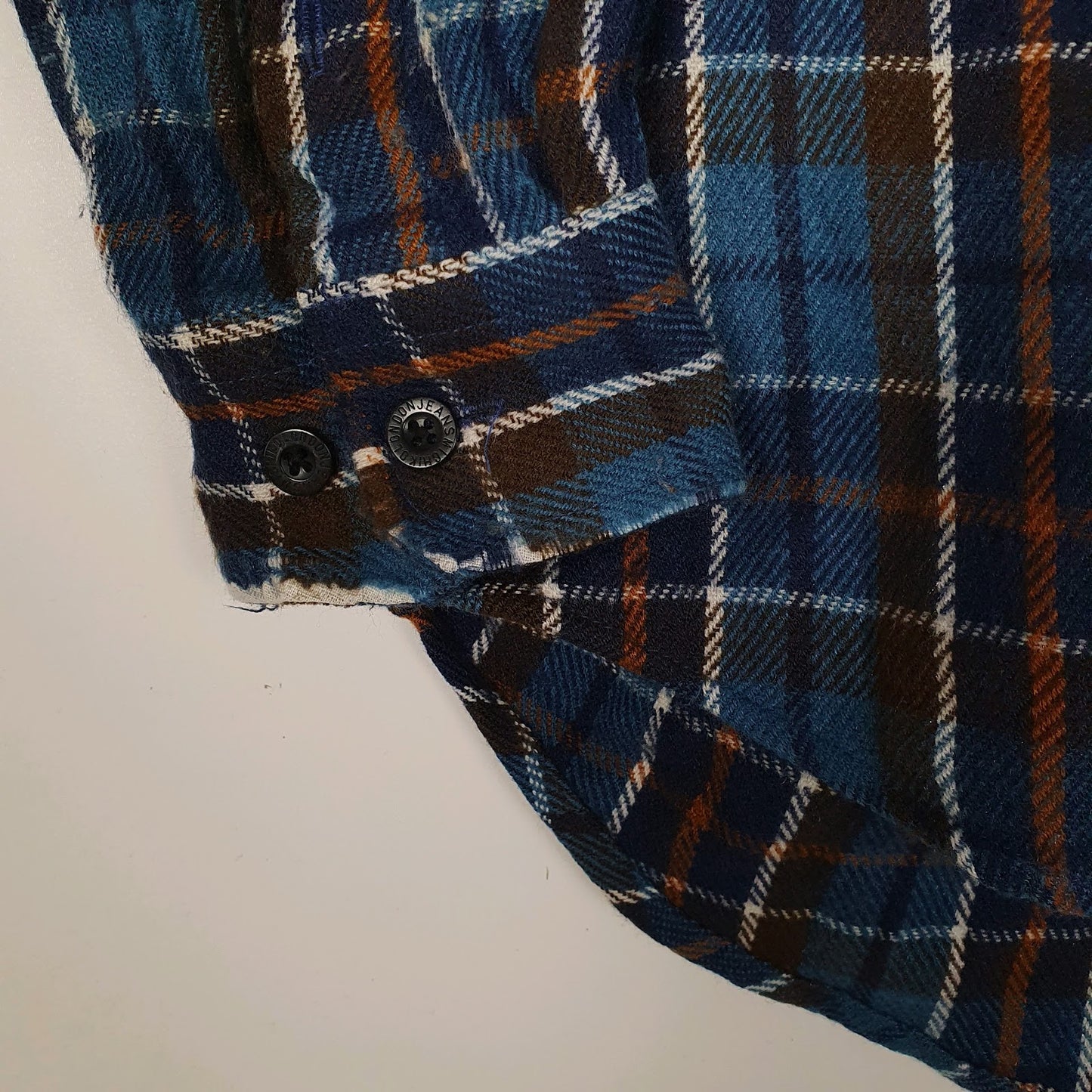 Mens Blue Michiko Plaid Flannel  Shirt