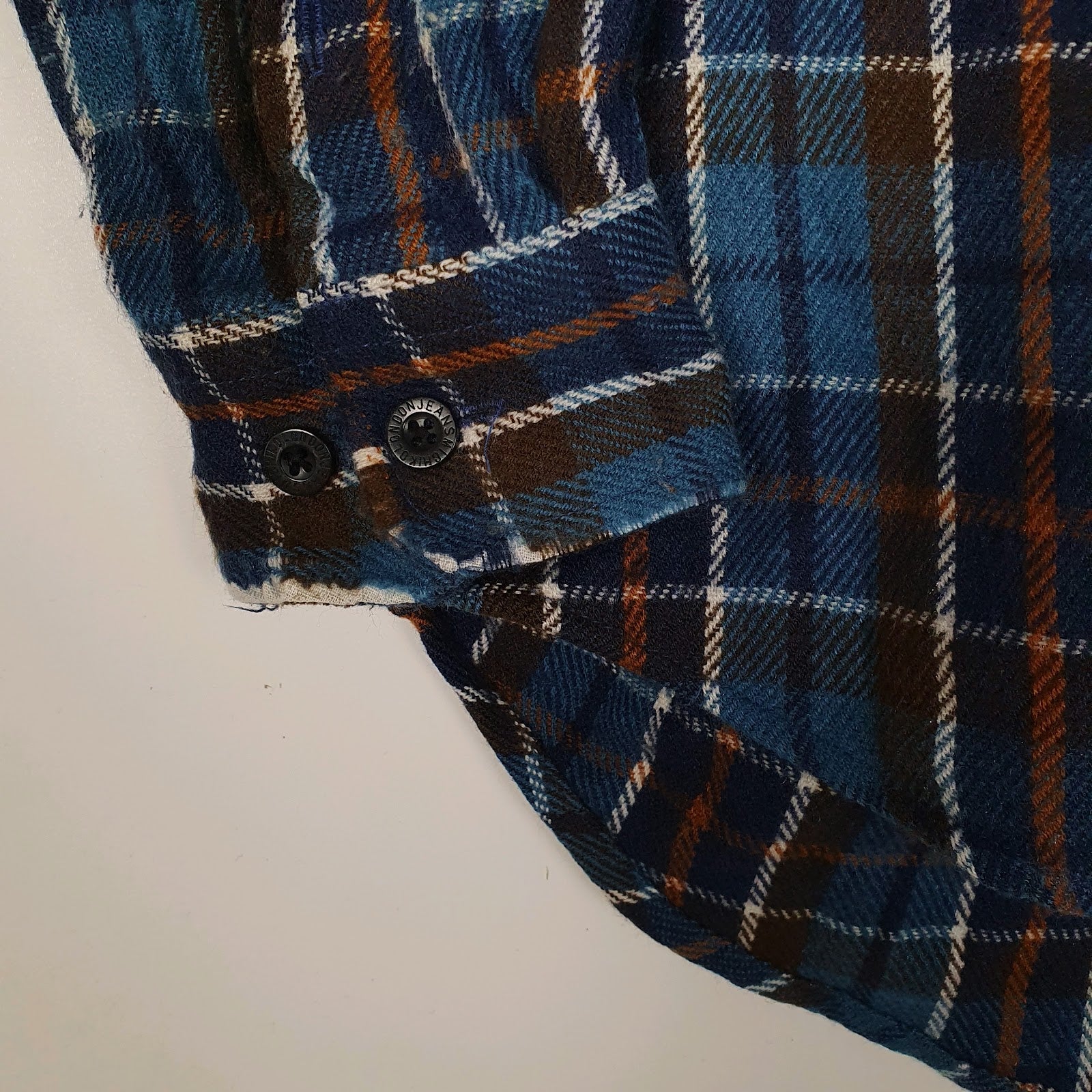 Mens Blue Michiko Plaid Flannel  Shirt