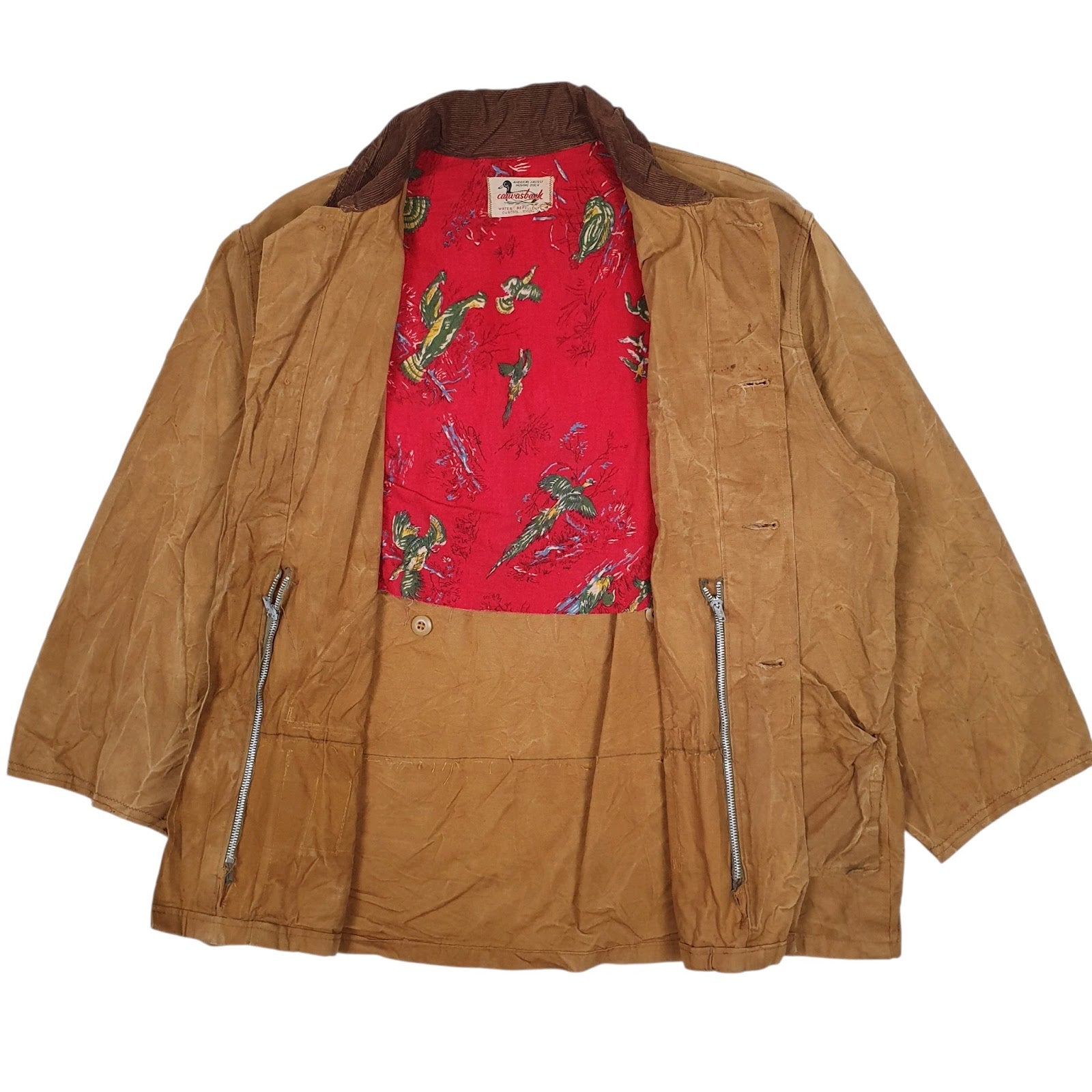 Mens Brown Canvasback Vintage 1960s Hunting Field Chore  Coat