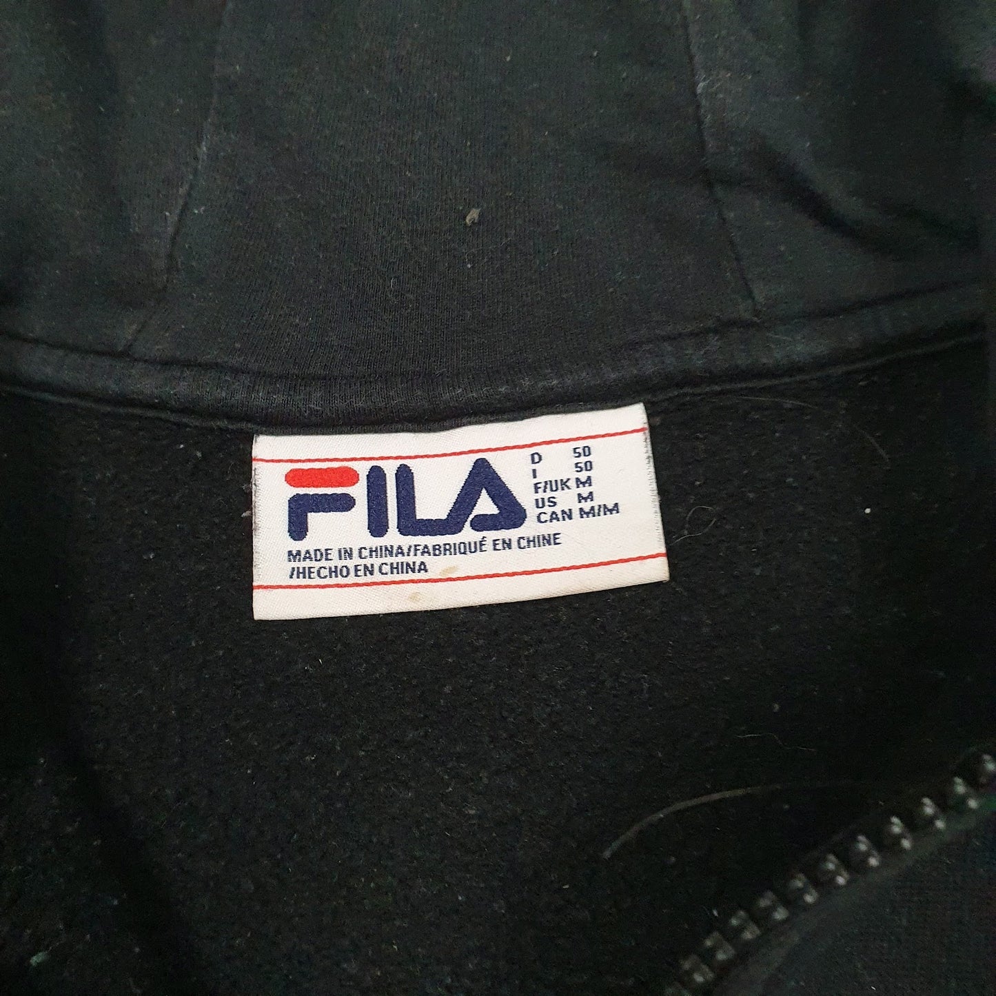 Mens Grey Fila Spellout Hoodie Jumper