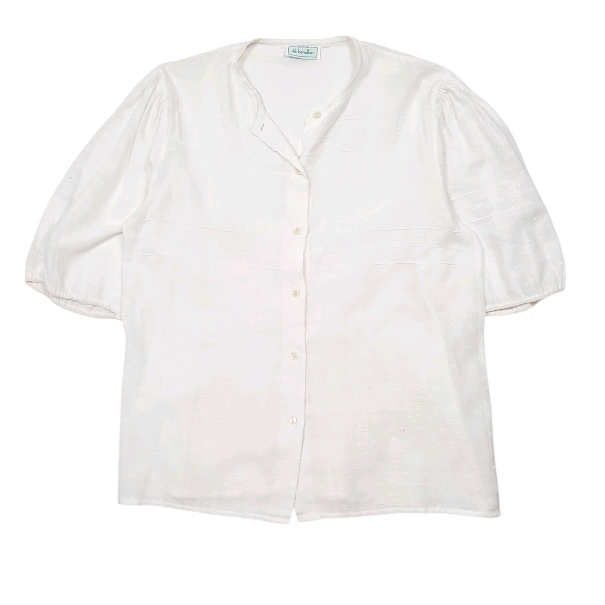 Womens White United Colors Of Benetton Blouse Short Sleeve Shirt