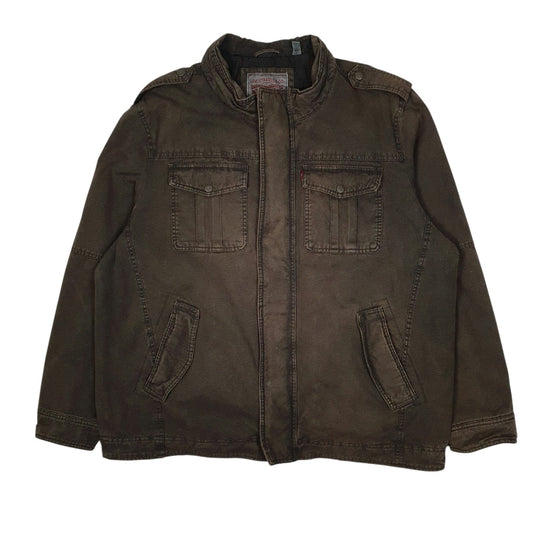 Mens Brown Levis Windbreaker Military Army Bomber  Coat