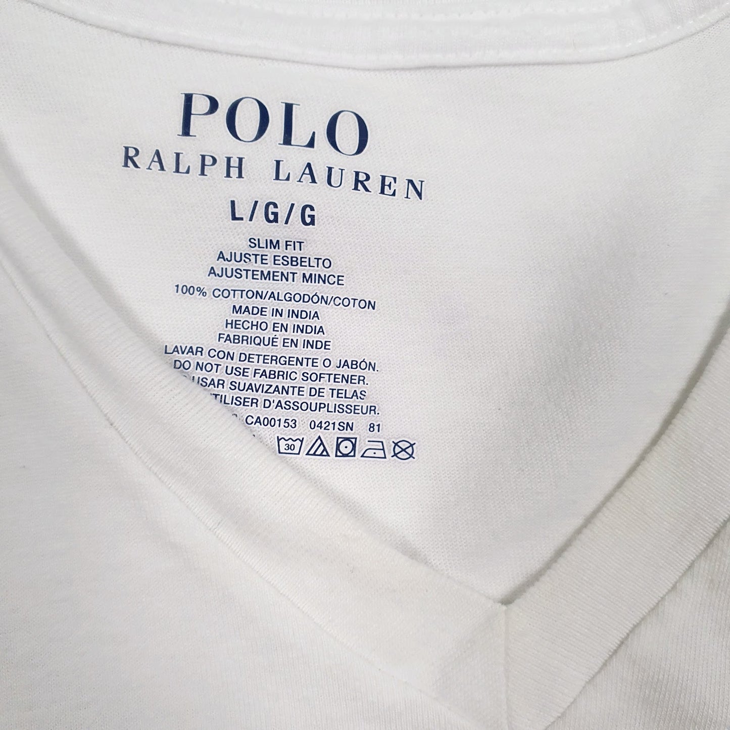 Mens White Polo Ralph Lauren   T Shirt