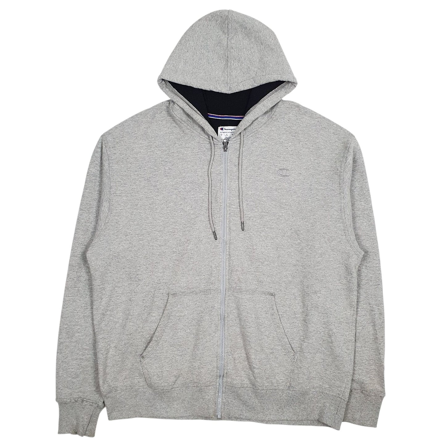 Mens Grey Champion Spellout Full Zip Jumper