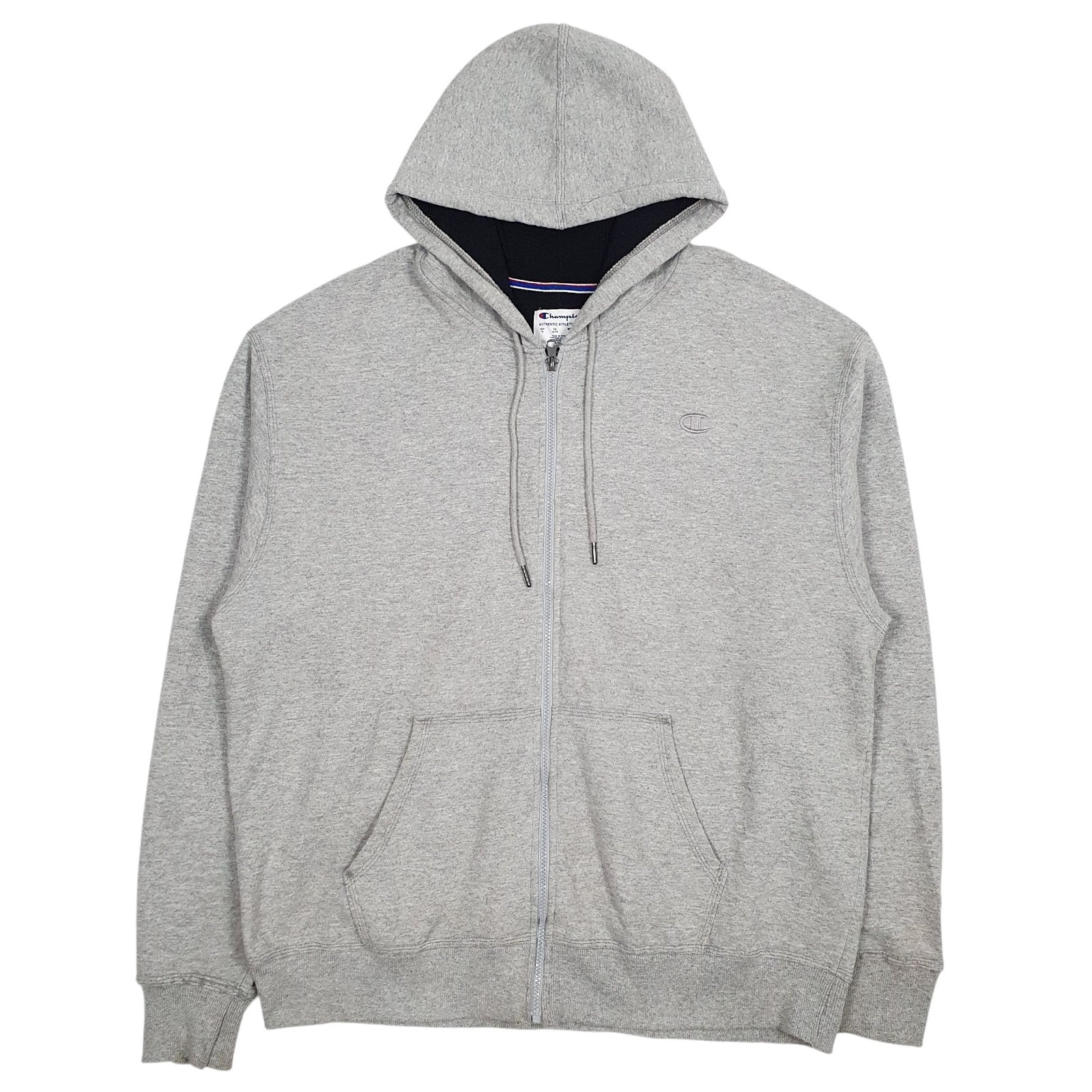 Mens Grey Champion Spellout Full Zip Jumper