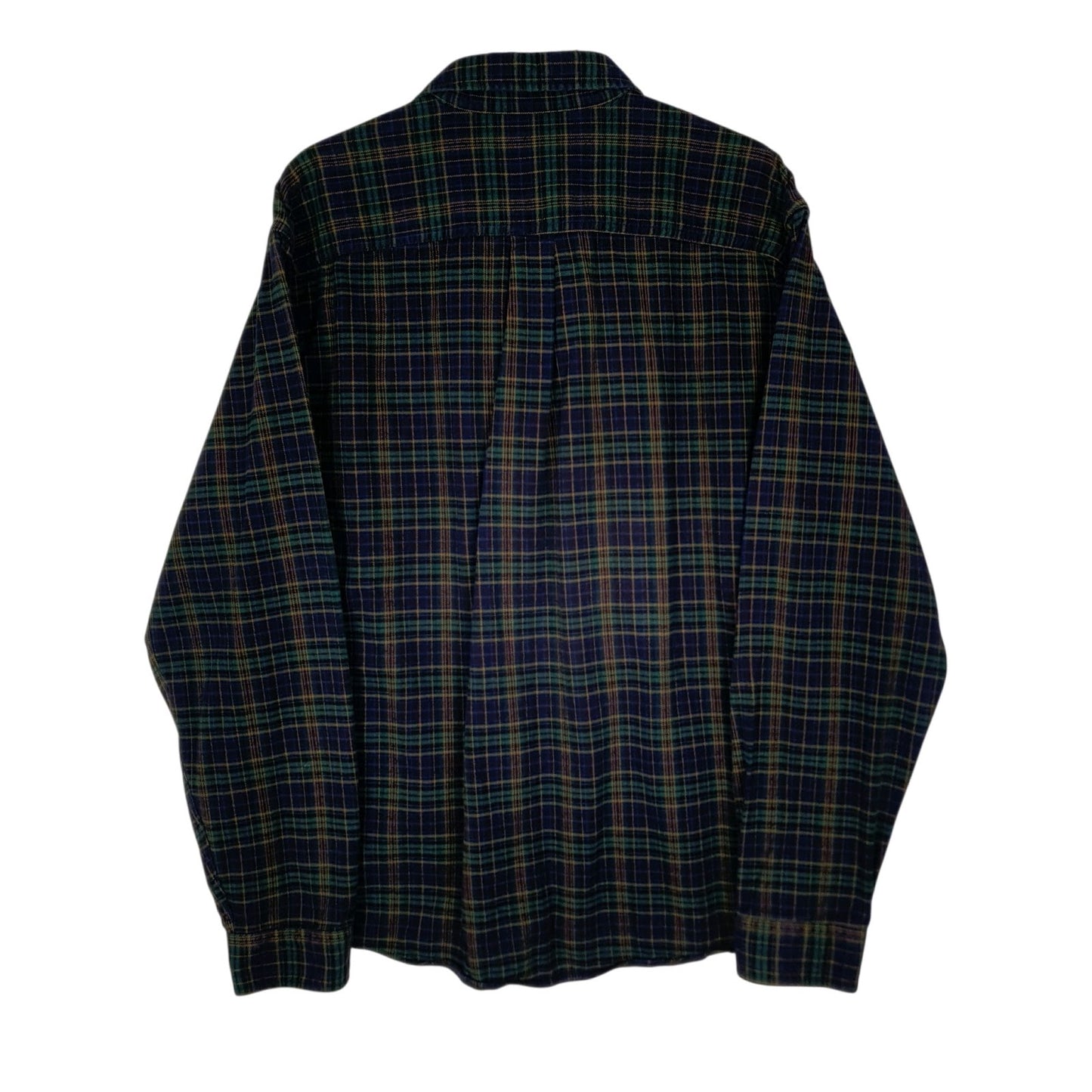 Mens Navy Eddie Bauer Heavyweight Plaid Flannel  Shirt