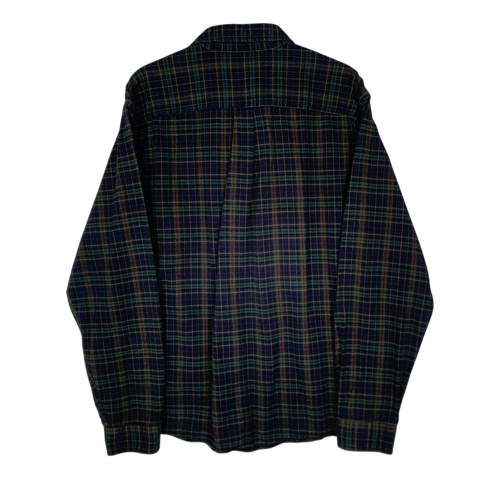 Mens Navy Eddie Bauer Heavyweight Plaid Flannel  Shirt