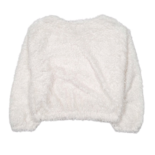 Womens White Begum Fluffy Crewneck Jumper