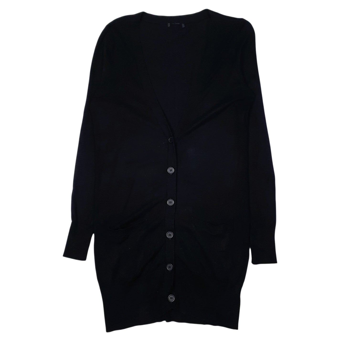 Womens Black Unbranded Cardigan Longline Long Sleeve Dress