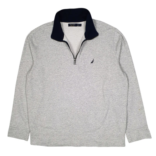 Mens Grey Nautica  Quarter Zip Jumper