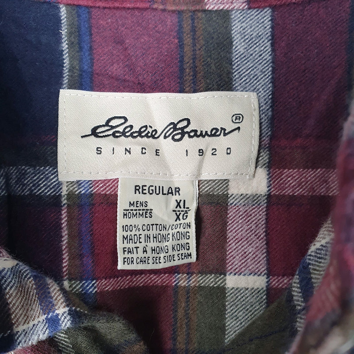 Mens Red Eddie Bauer Flannel  Shirt