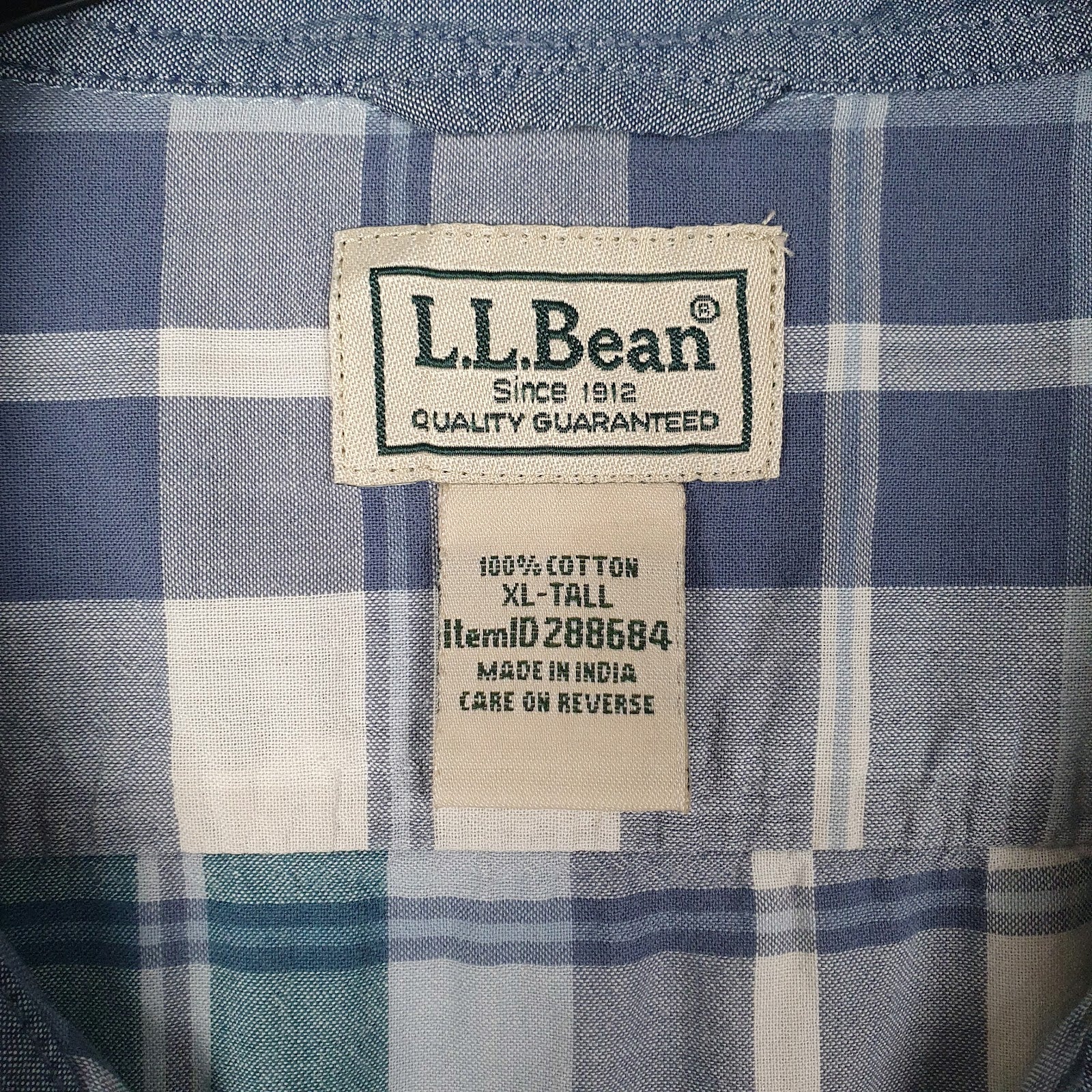 Mens Blue L.L.Bean   Shirt