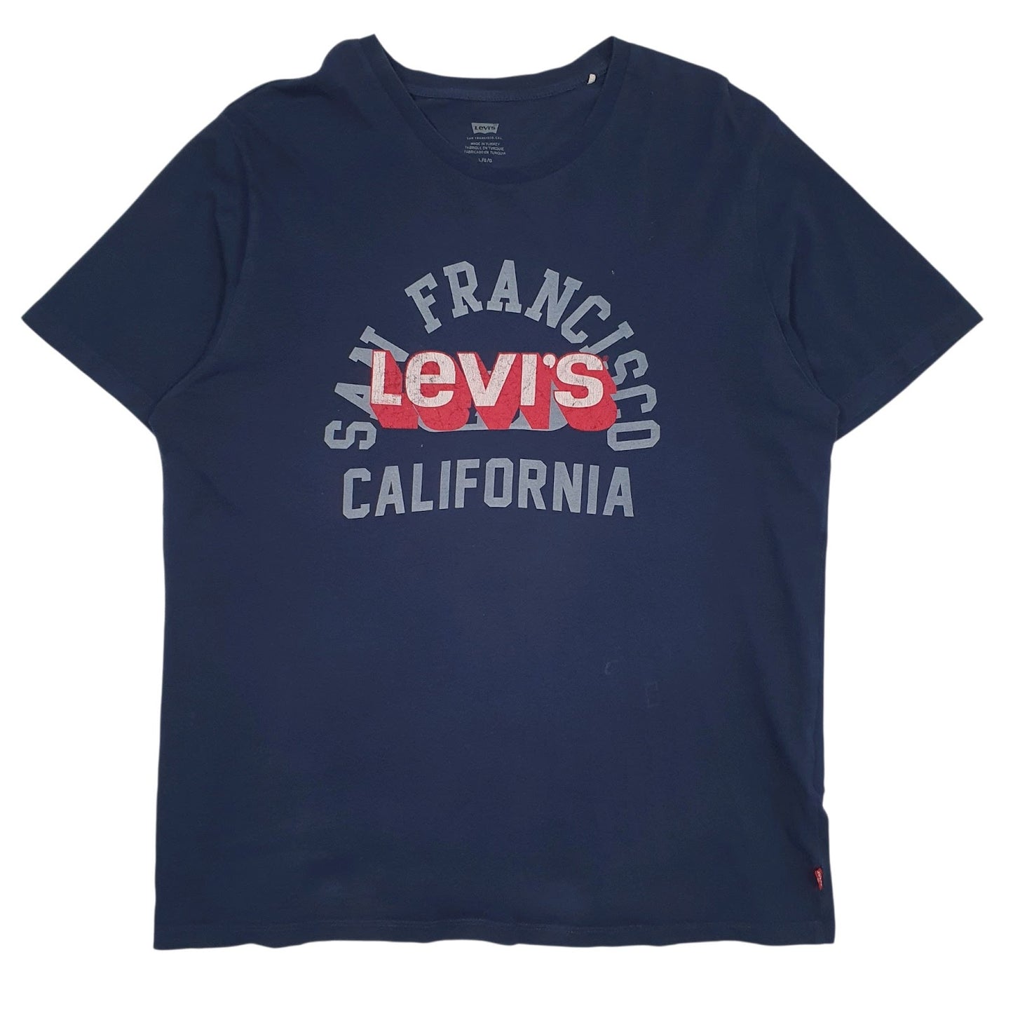 Mens Navy Levis Spellout Short Sleeve T Shirt