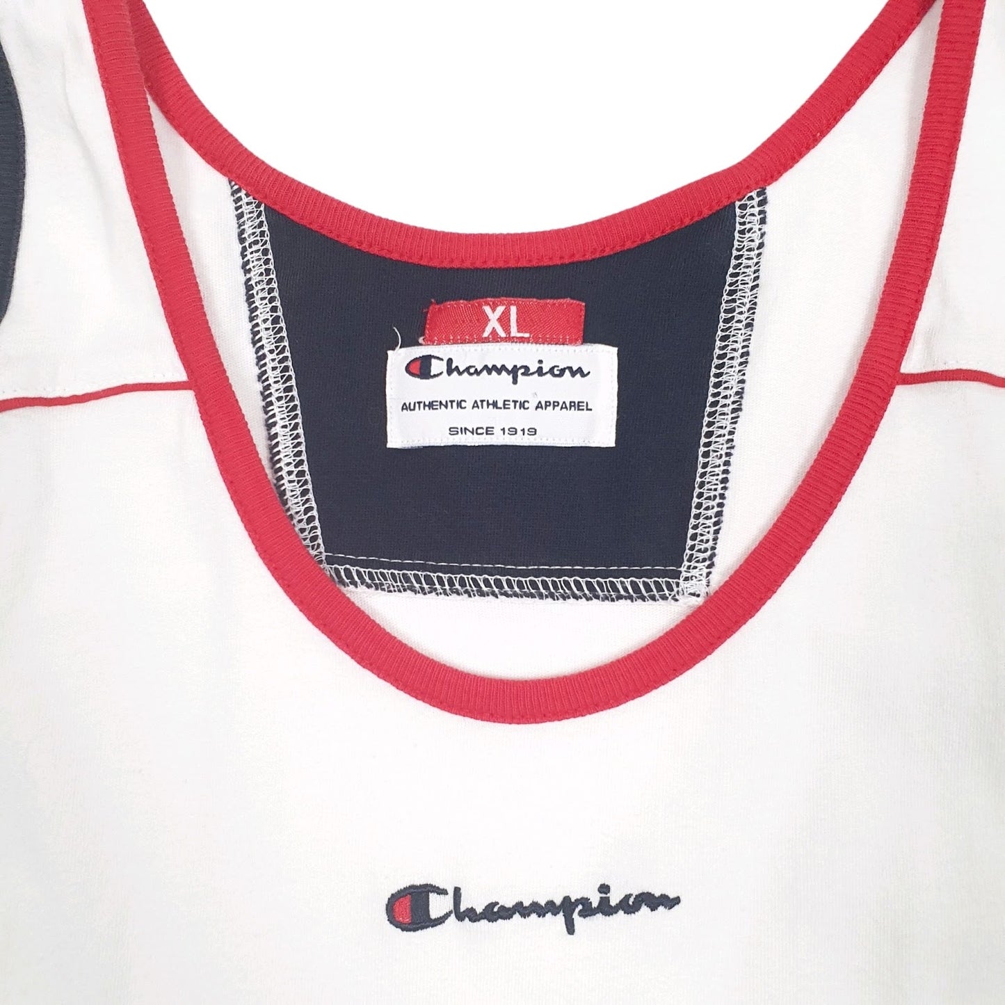 Mens White Champion Vest  T Shirt