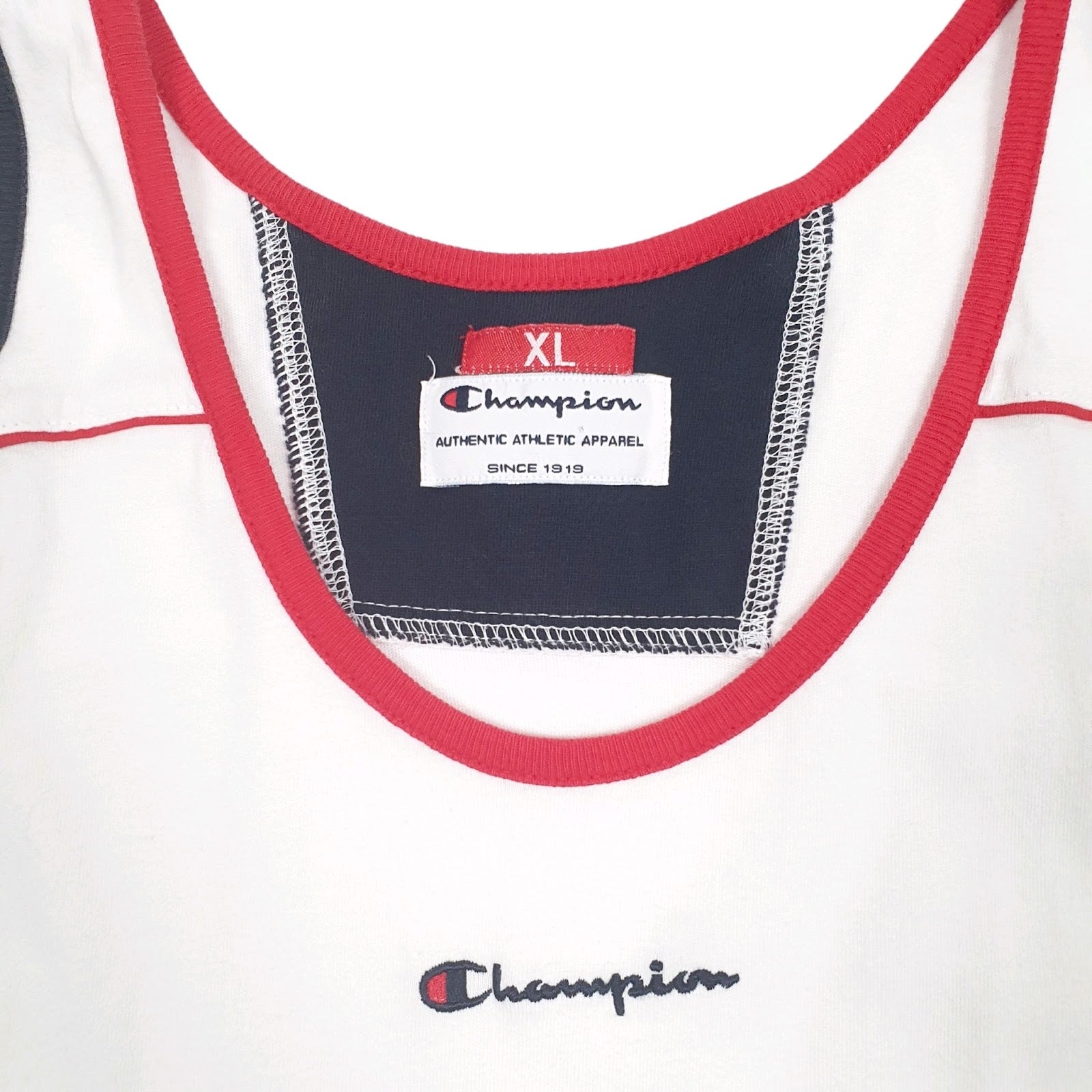 Mens White Champion Vest  T Shirt