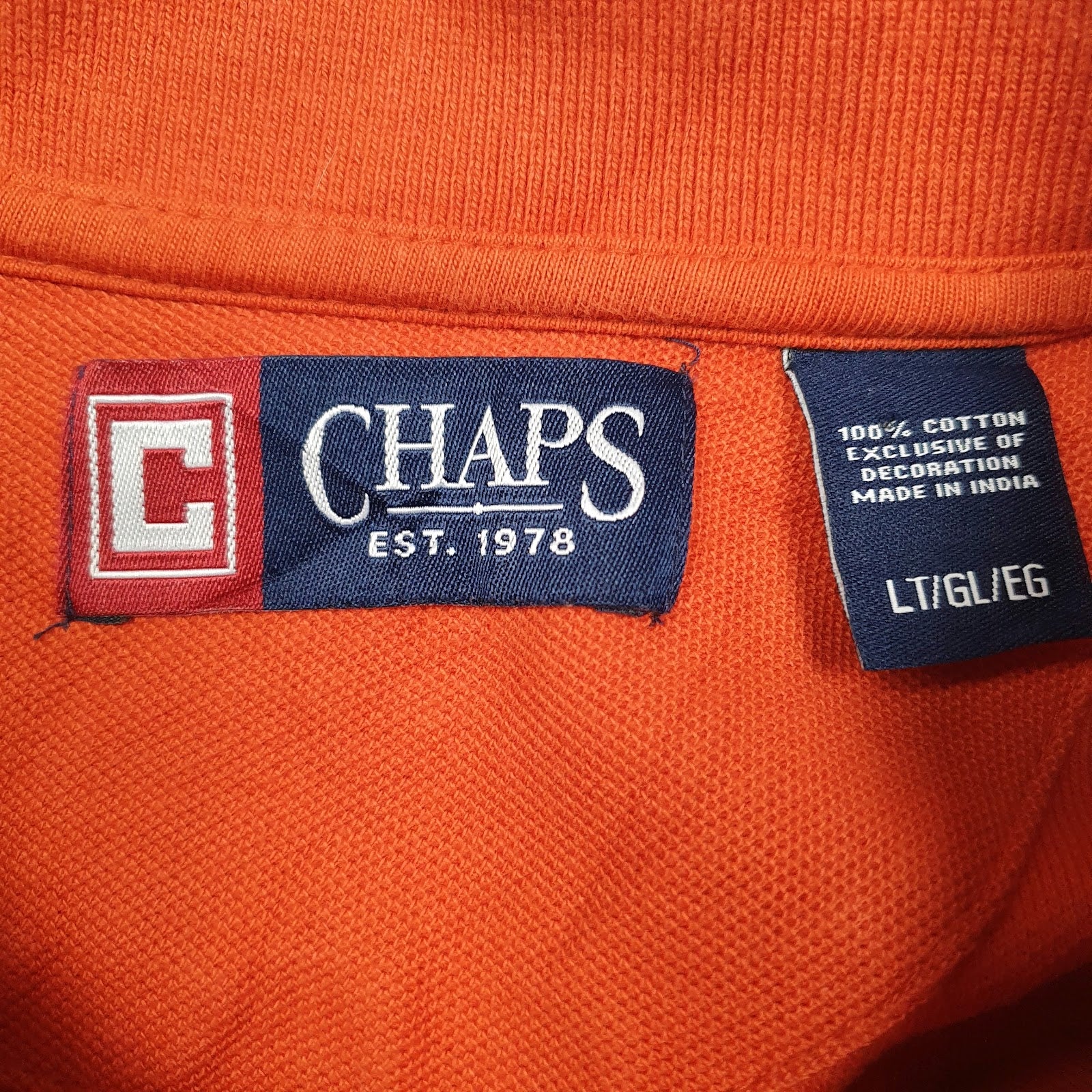 Mens Orange Chaps   Polo Shirt