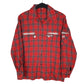 Mens Red Carlo Mauri Vintage Flannel Button Up Long Sleeve Shirt