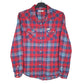 Mens Red Lee Pearl Buttons Long Sleeve Shirt