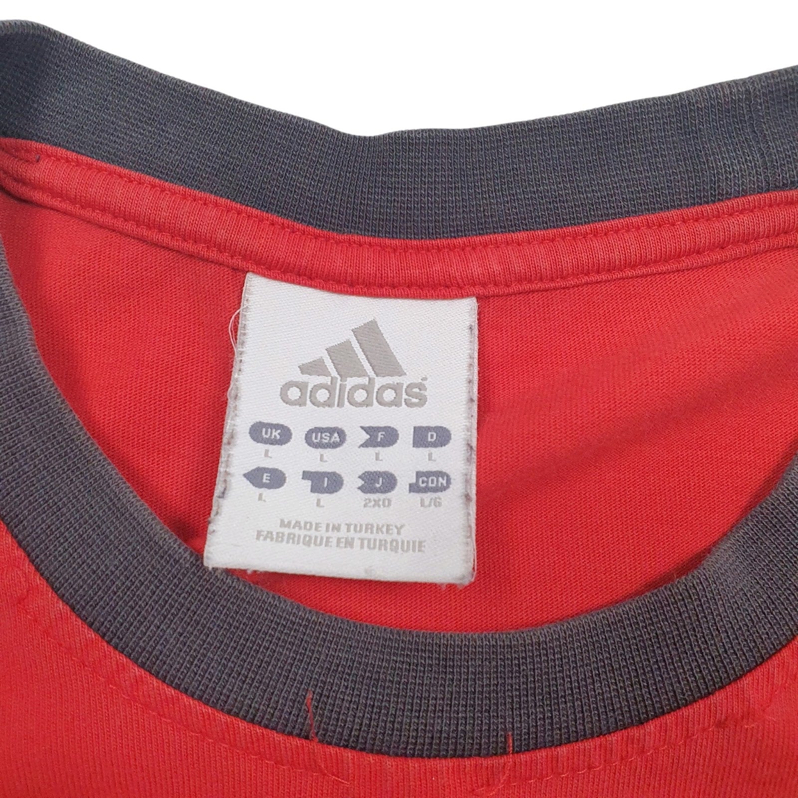Mens Red Adidas Vintage 00s Spellout  T Shirt