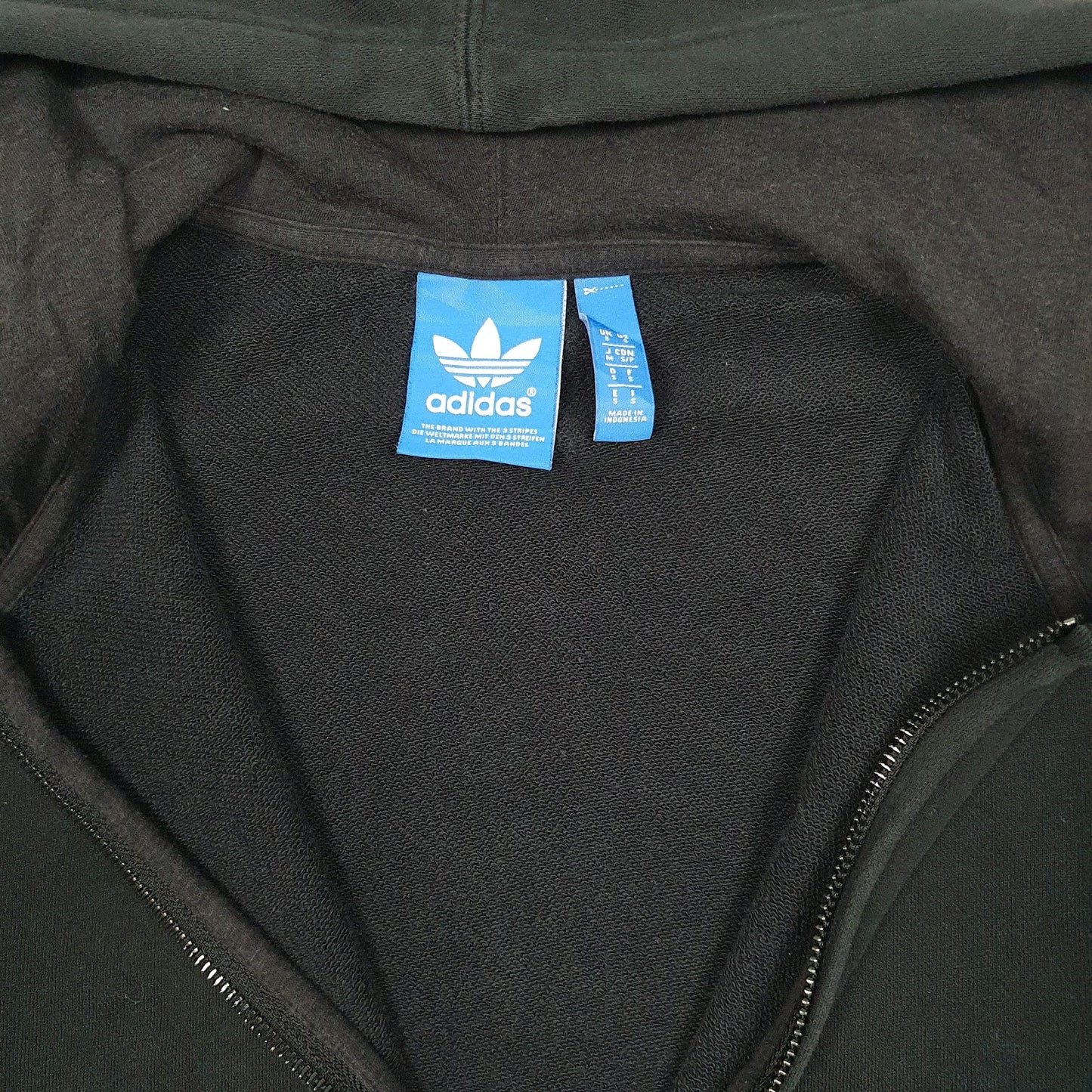 Mens Black Adidas Hoodie Full Zip Jumper