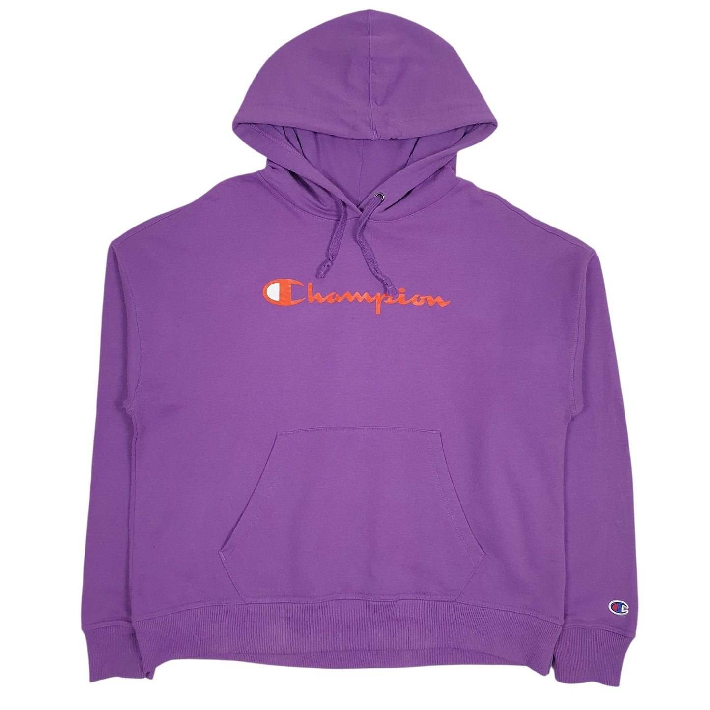 Womens Purple Champion Spellout Hoodie Jumper