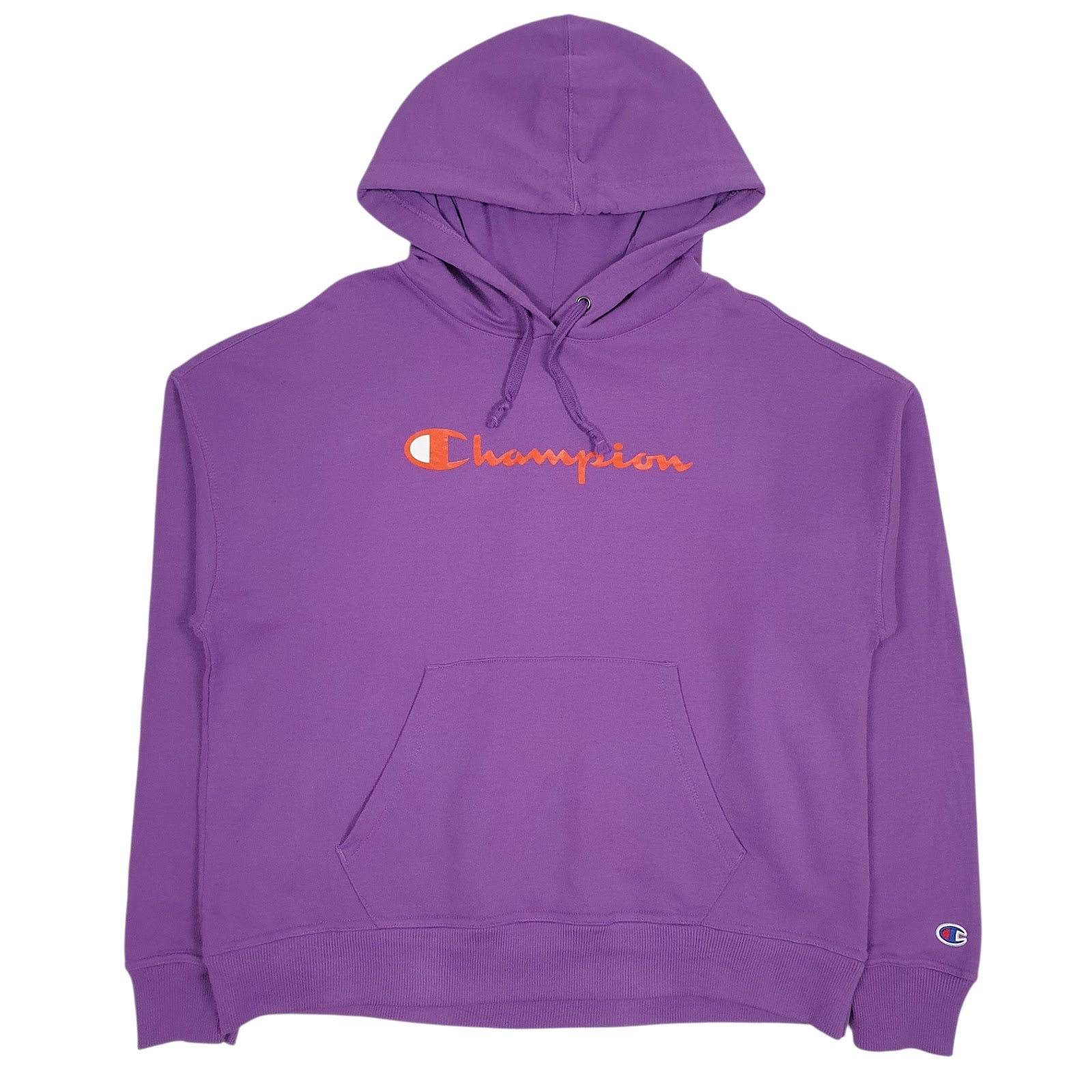 Womens Purple Champion Spellout Hoodie Jumper