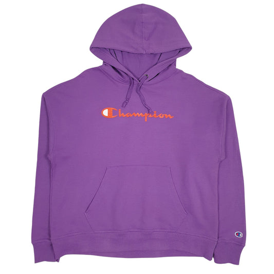 Womens Purple Champion Spellout Hoodie Jumper