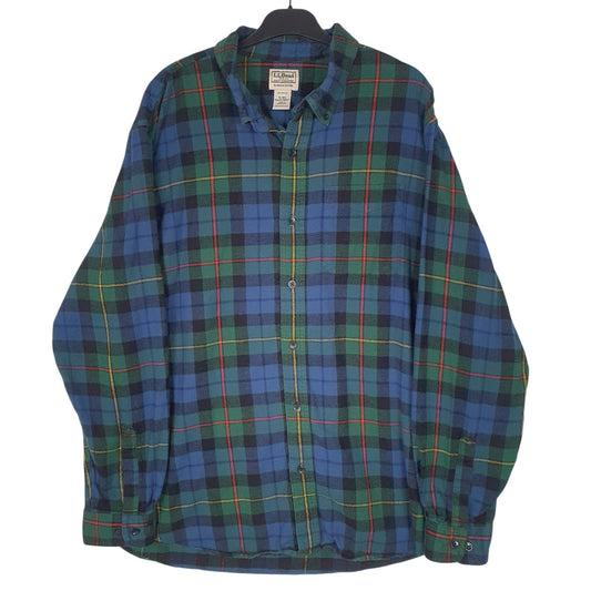 Mens Green L.L.Bean Flannel Long Sleeve Shirt