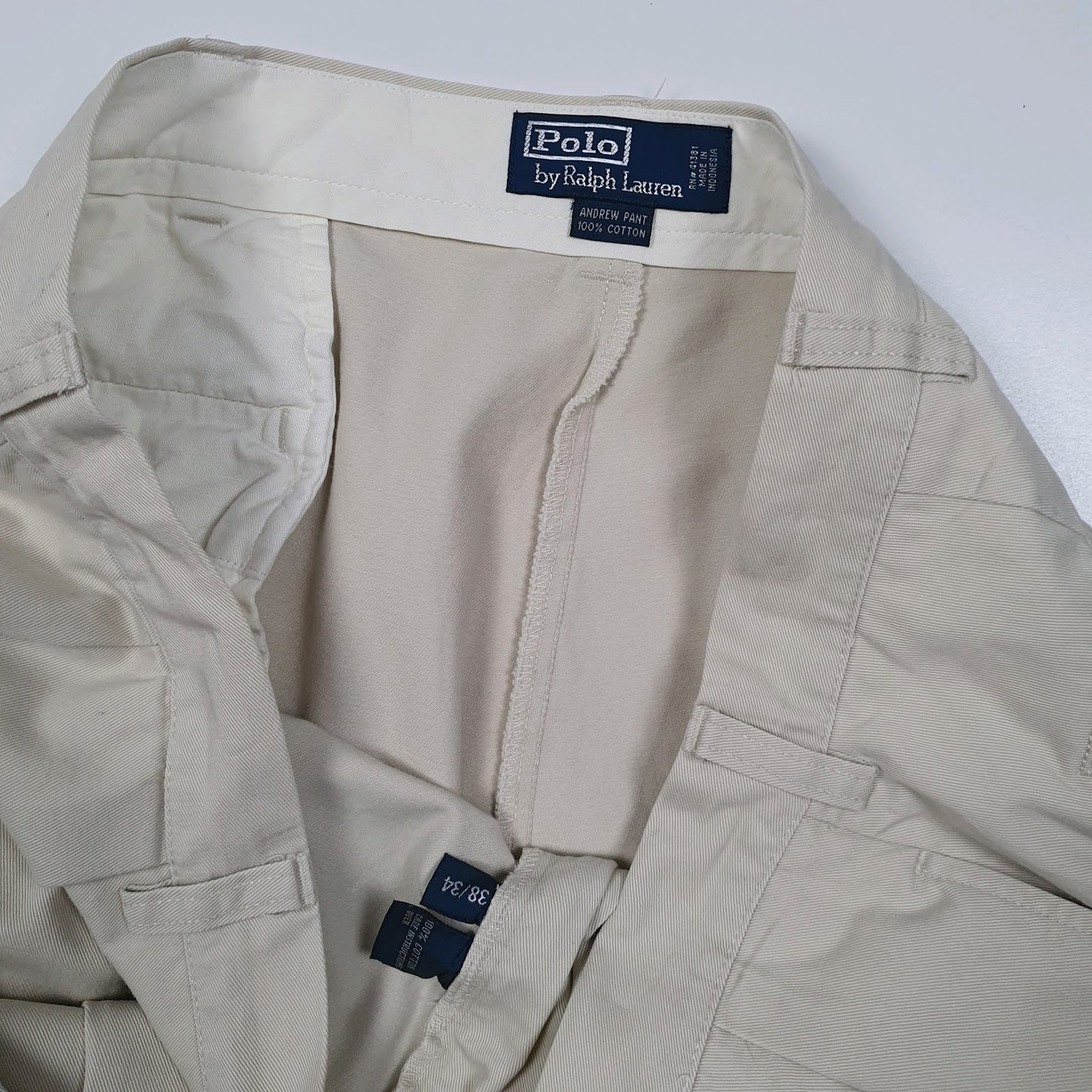 Mens Beige Polo Ralph Lauren Andrew Pant Double Pleated  Trousers