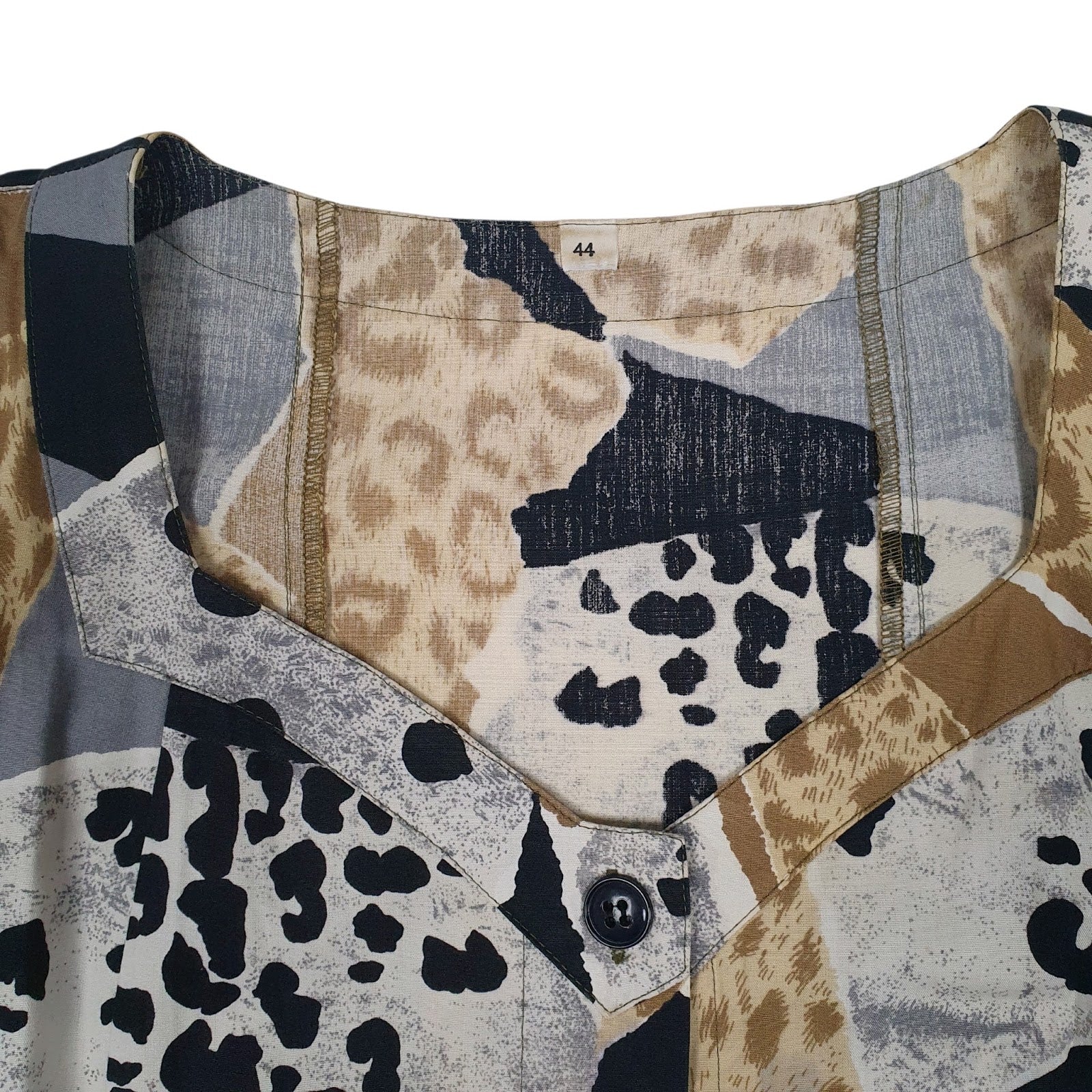 Womens Beige Unbranded Leopard Print Puff Sleeve  Dress