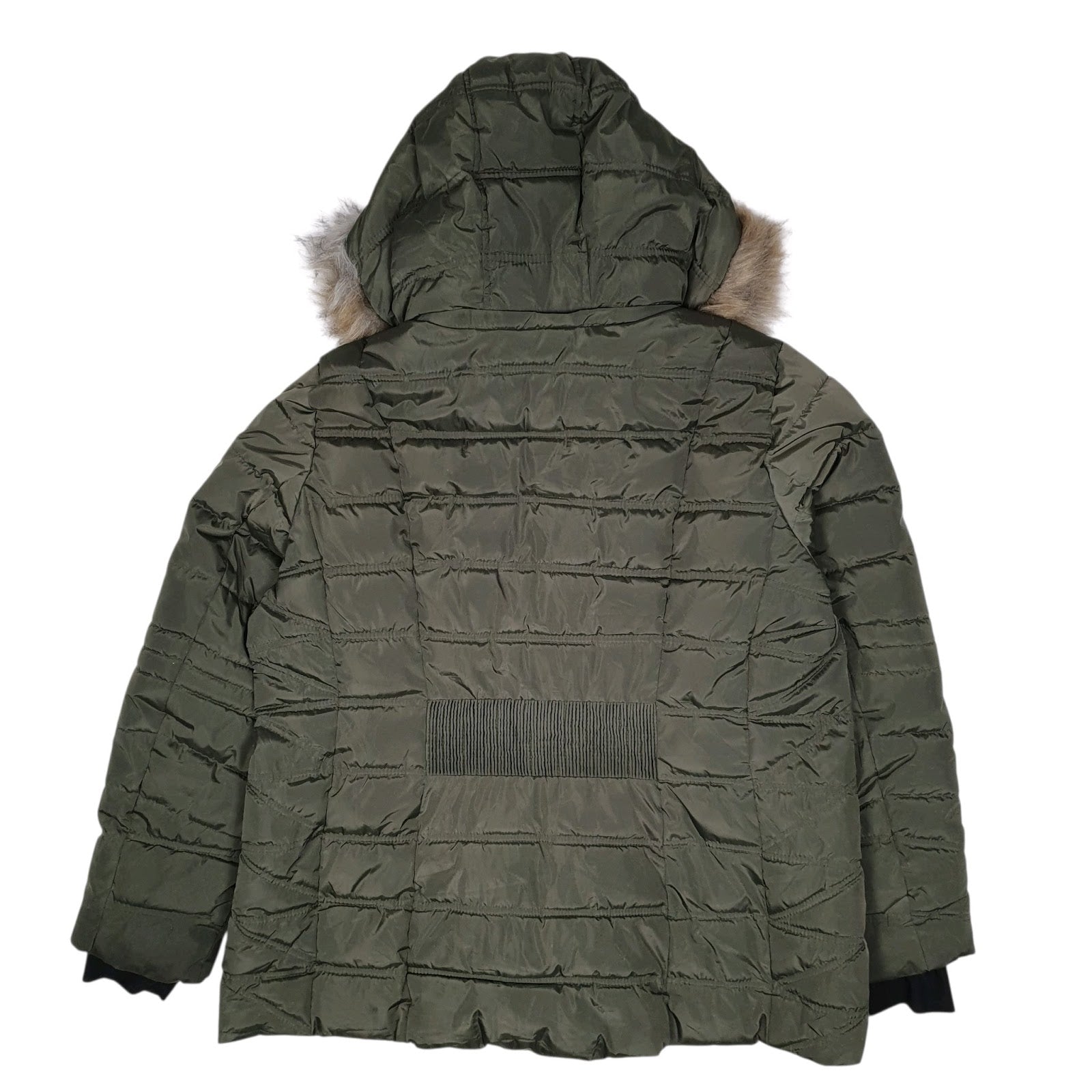 Womens Green Nautica Parka Crewneck Coat