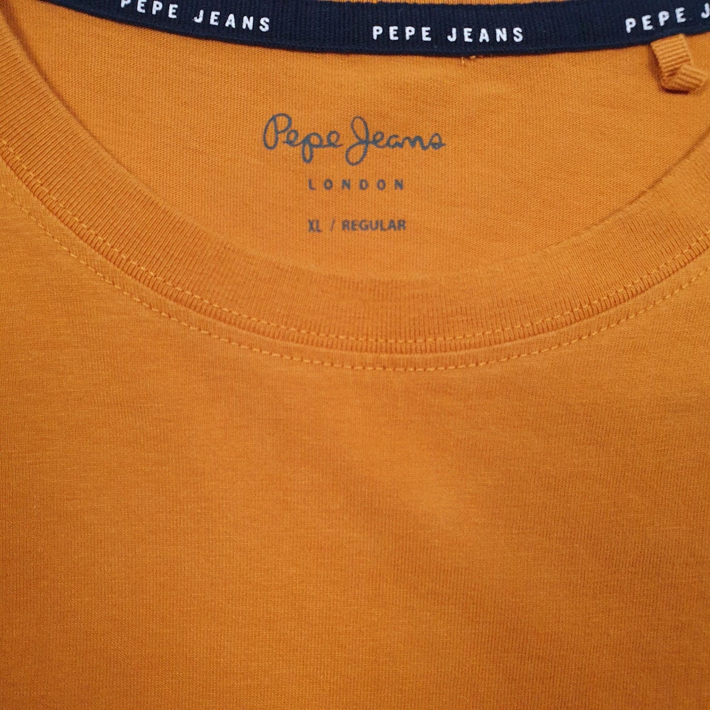Mens Orange Peper Jeans Spellout  T Shirt