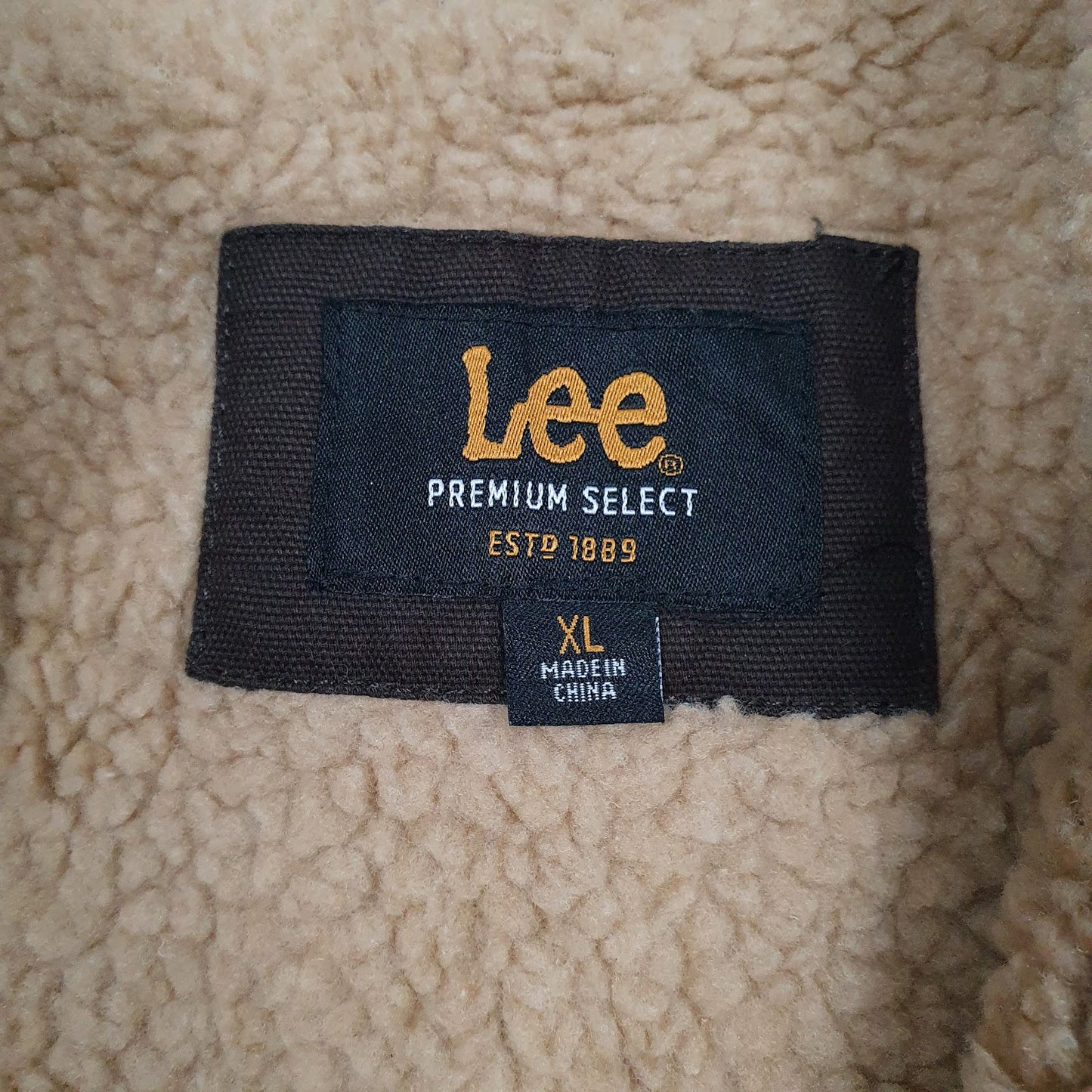 Mens Brown Lee Workwear Sherpa Lined  Coat
