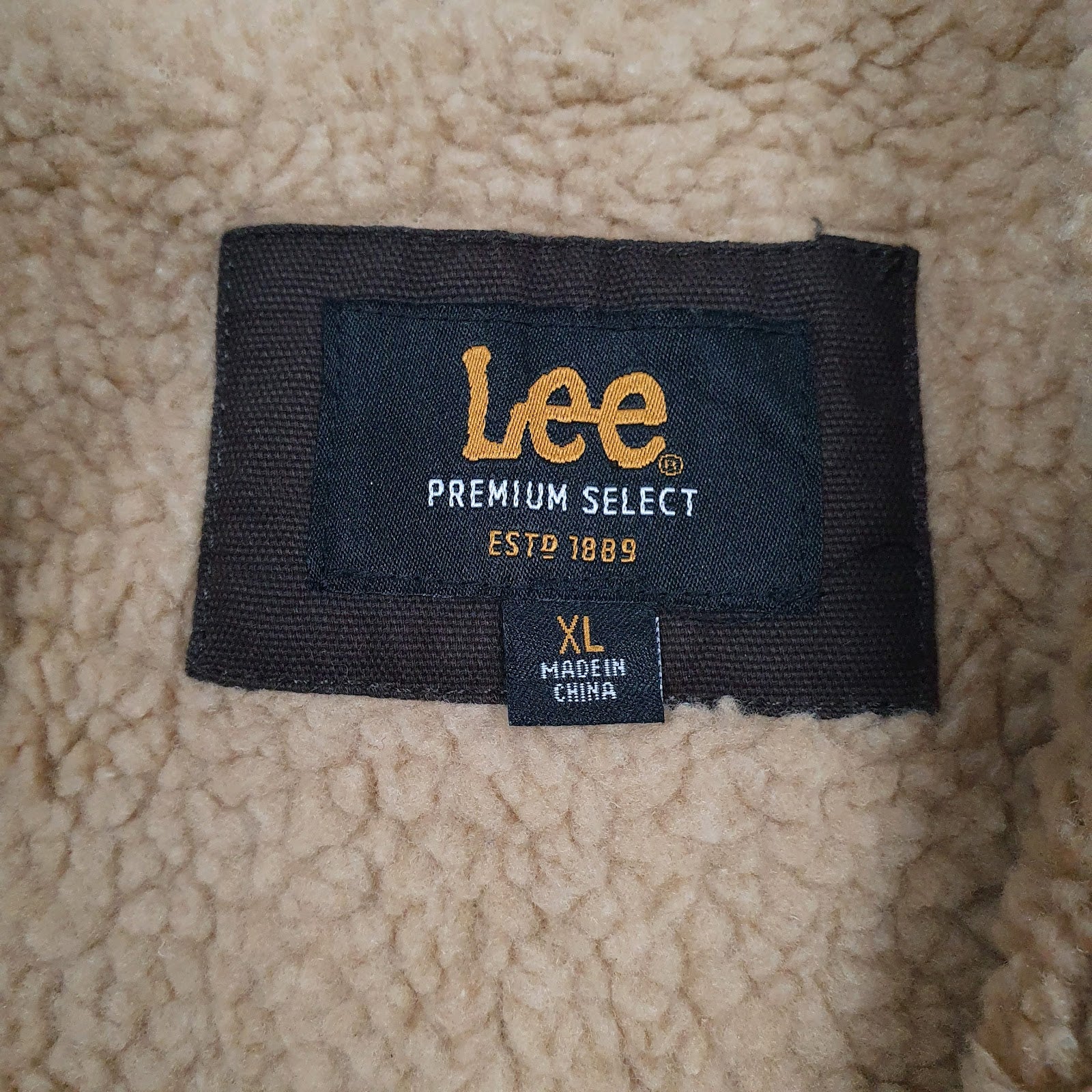 Mens Brown Lee Workwear Sherpa Lined  Coat