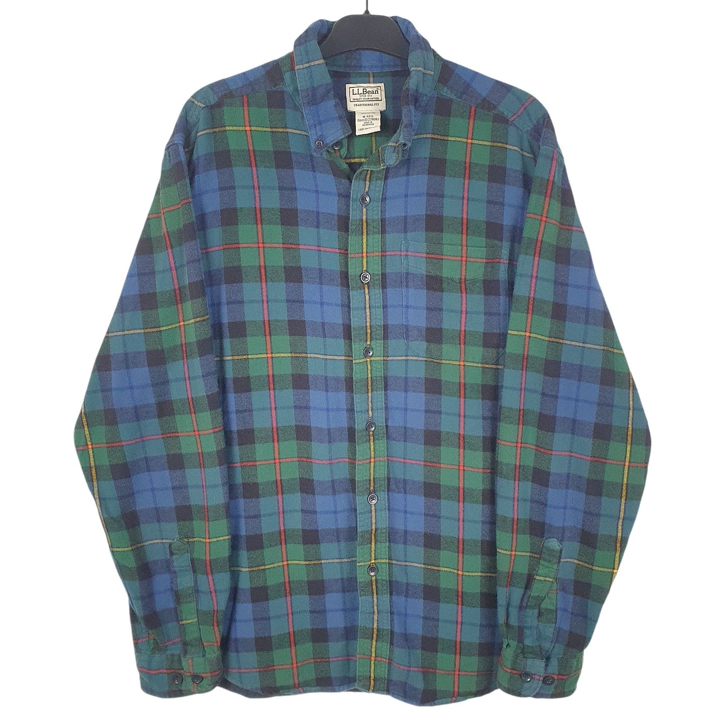 Mens Green L.L.Bean Flannel Long Sleeve Shirt