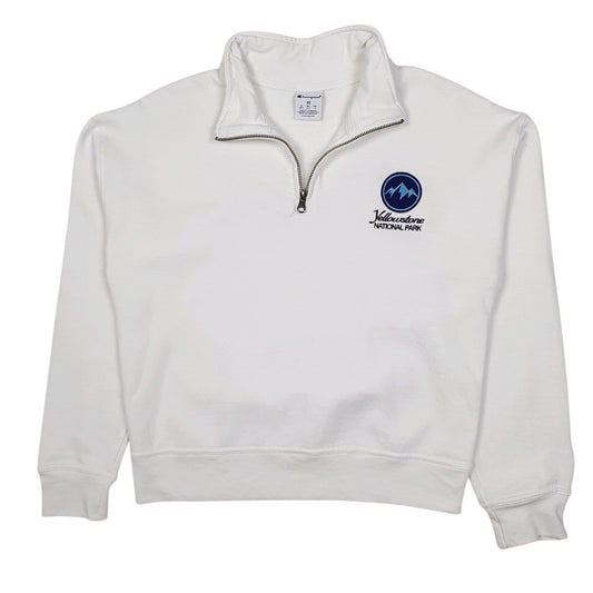 Womens White Champion Yellowstone National Park Quarter Zip Jumper