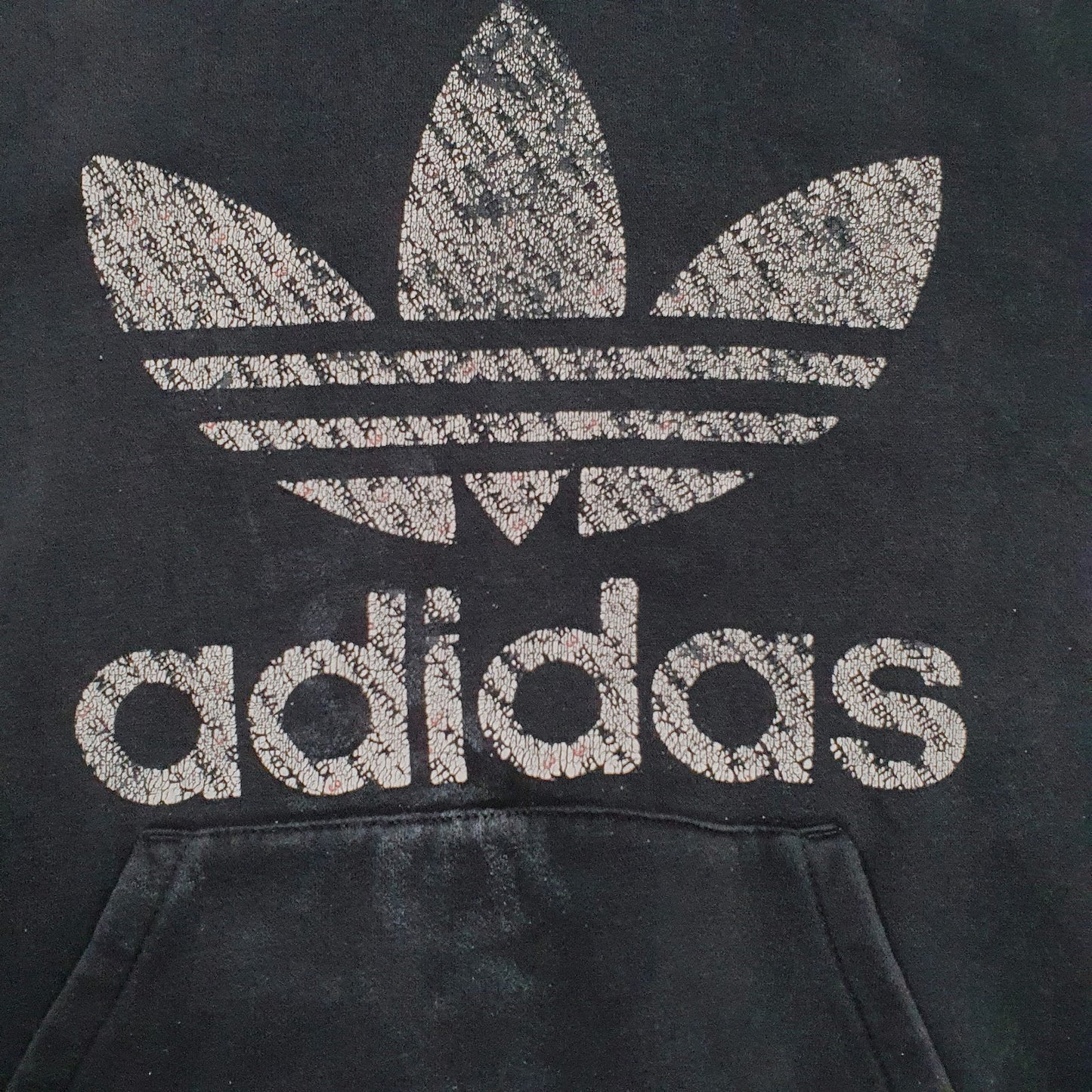 Mens Black Adidas Spellout Hoodie Jumper