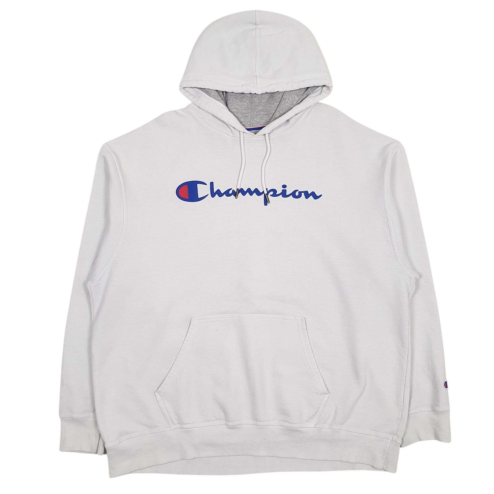 Mens Blue Champion Spellout Hoodie Jumper