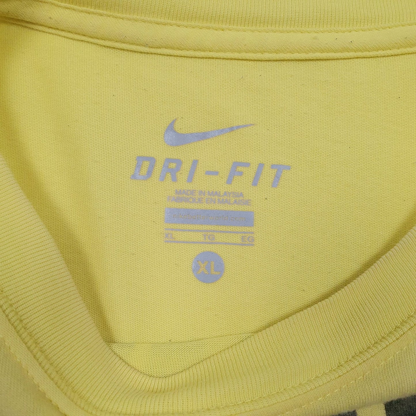 Mens Yellow Nike Dri-Fit  T Shirt