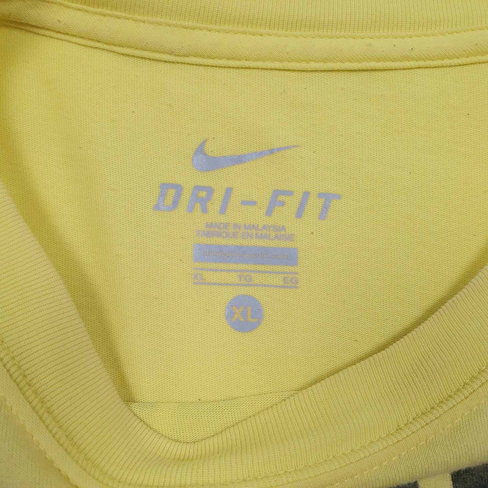 Mens Yellow Nike Dri-Fit  T Shirt