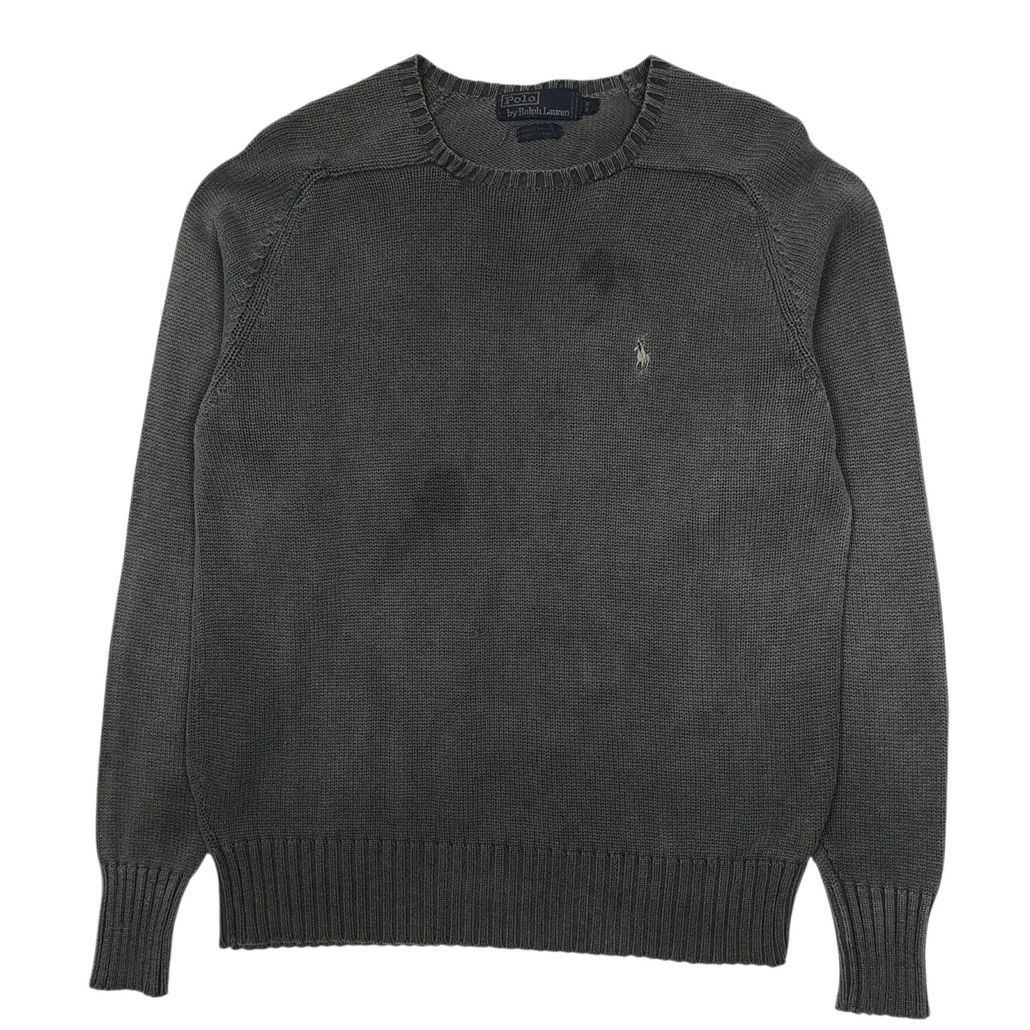 Mens Grey Polo Ralph Lauren Chunky Knit Crewneck Jumper