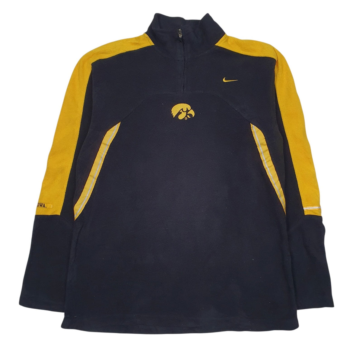 Mens Black Nike Vintage Teams Iowa Hawkeyes Quarter Zip Jumper